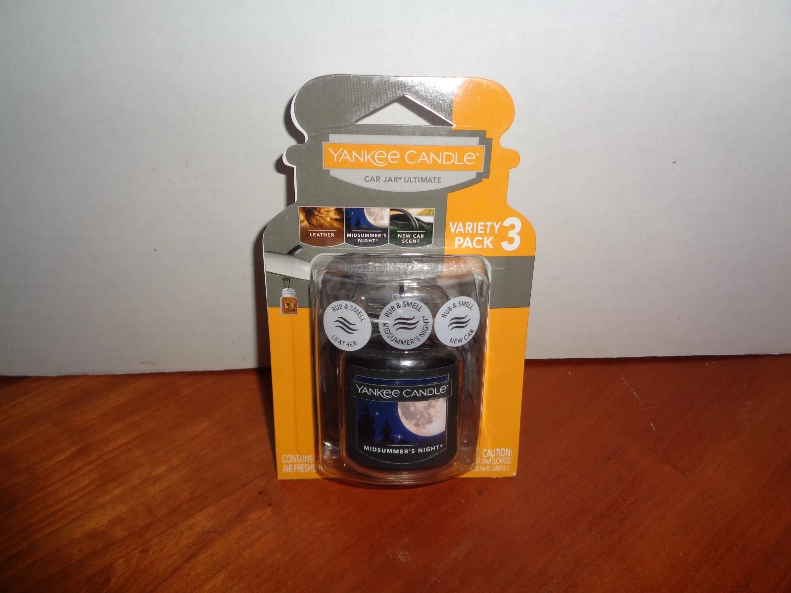 KLYNE - Yankee Candle Car Jar Air Freshener Variety 3 Pack Leather, New Car & Midsummer