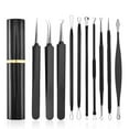 thumbnail image 1 of KLZO 10-Pcs Blackhead Extractor Kit - Pimple Popper Tool - Acne, Blemish, Milia, Zit Remover for Face - Black, 1 of 8
