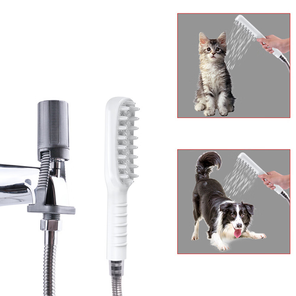 KLZO Dog Bath Brush Kit Pro, Sprayer and Scrubber Tool in One, Cat Bathing Supplies, Pet
