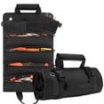 thumbnail image 1 of KLZO Durable Black Roll Up Tool Bag with 6 Pouches - Streamline Your Hobby, Mechanic, or Electrician Gear with This Practical Organizer, 1 of 5