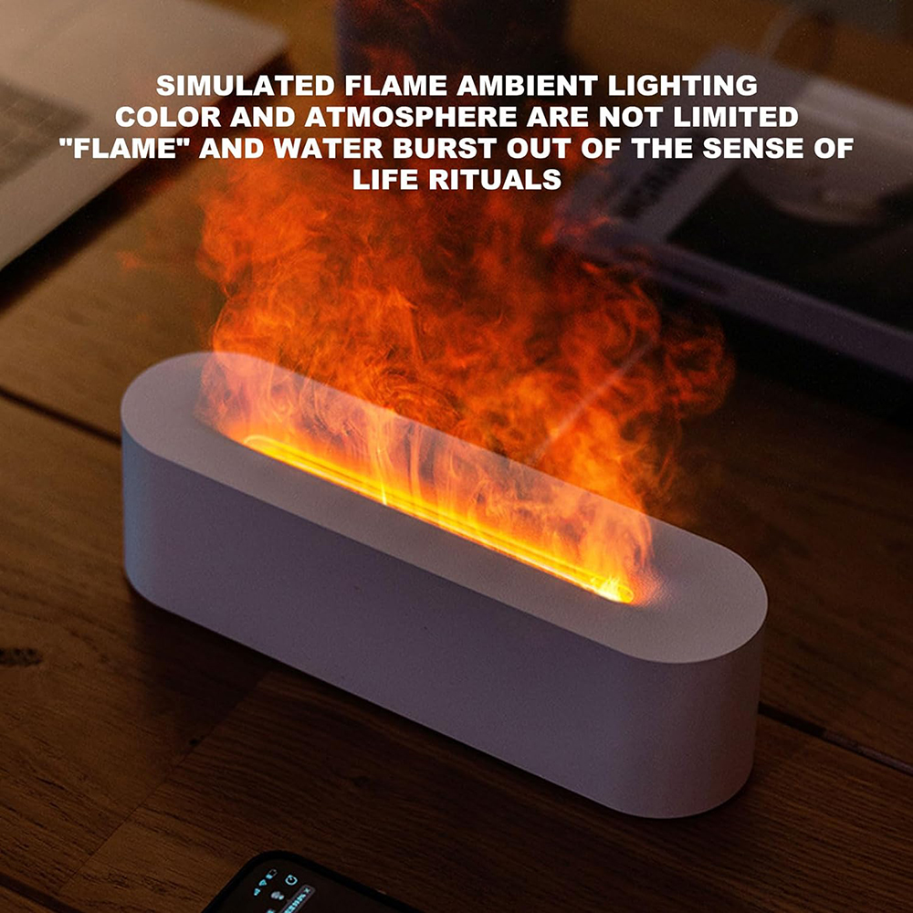 KLZO Flame Diffuser Humidifier 7 Flame Colors,Essential Oil Aroma