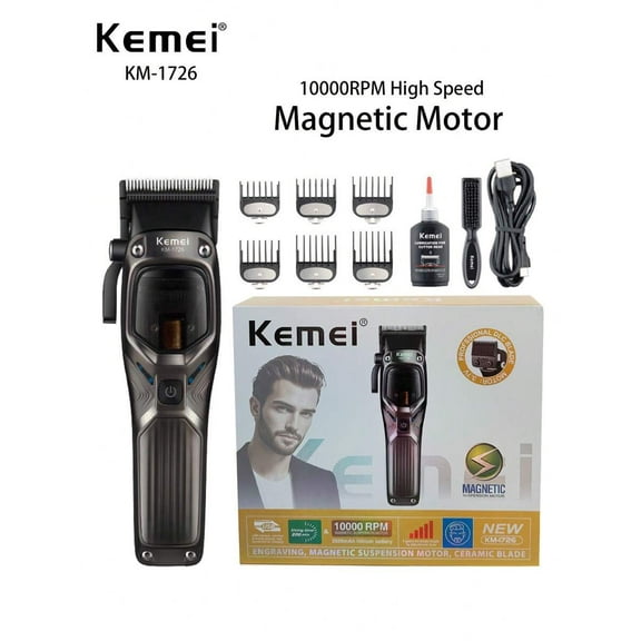 KM-1726 New Professional Barber Hair Clipper Magnetic Motor Salon Use Haircut For Men
