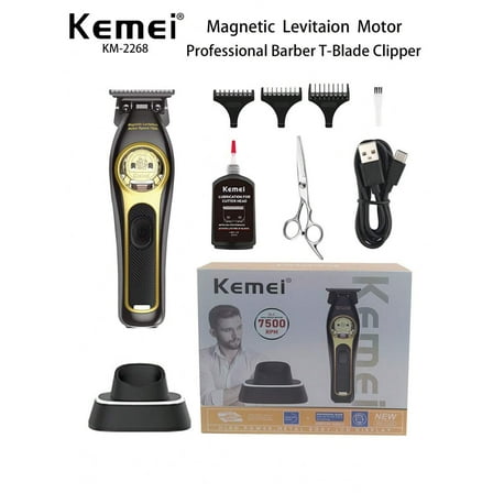 Kemei KM-2268 Electric Barber Hair Trimmer Zero Gapped Edgers Liners T-Blade Hair Clipper