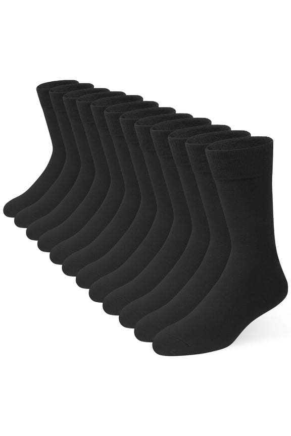 Men's Dress Socks, 6-Pair Classic Men's Formal Socks, Premium Dress Socks For Men for Business, Office & Casual Wear, Breathable Soft Cotton Blend