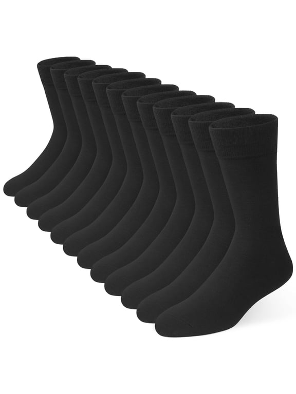 Men's Dress Socks, 6-Pair Classic Men's Formal Socks, Premium Dress Socks For Men for Business, Office & Casual Wear, Breathable Soft Cotton Blend