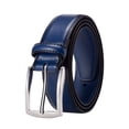 thumbnail image 1 of KM Legend Mens Leather Dress Belt for Work Business and Casual(BLUE, 32), 1 of 7