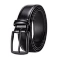 thumbnail image 1 of KM Legend Mens Leather Dress Belt for Work Business and Casual(Black, 34), 1 of 7