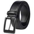 thumbnail image 1 of KM Legend Mens Leather Dress Belt for Work Business and Casual(Black, 38), 1 of 6