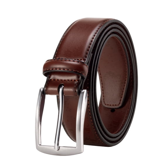 KM Legend Mens Leather Dress Belt for Work Business and Casual(Dark Brown, 38)
