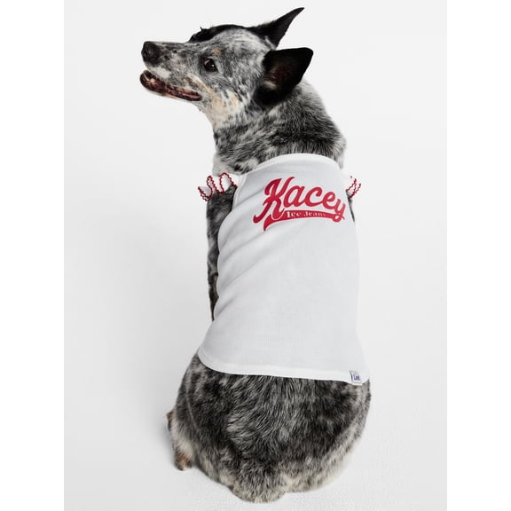 Kacey Lee Ruffled Spaghetti Strap Pet Tee for Cats and Dogs, White, Extra Small