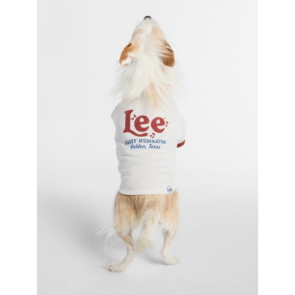Kacey Lee Music Note Golden Texas Pet Tee for Cats and Dogs, White, Extra Small