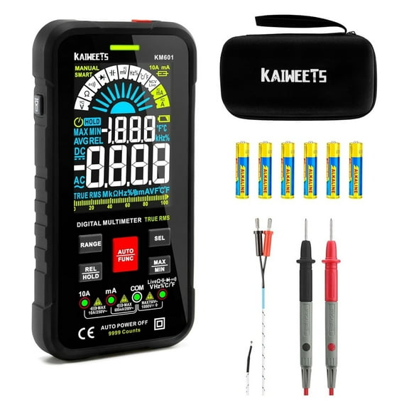 KM601 Digital Multimeter Voltmeter Smart Electrical Tester Measures Voltage