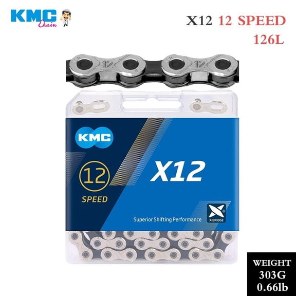 KMC 12 Speed Bicycle Chain 126L X12 MTB Mountain 126 Links Road Bike Fit Shimano