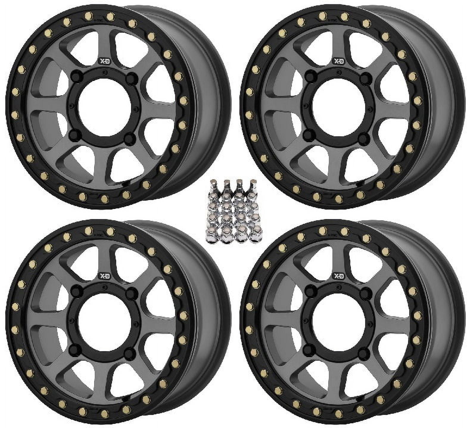 KMC Addict 2 Beadlock ATV Wheels/Rims (+38mm) Gray 15