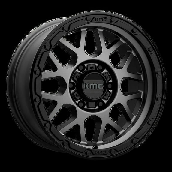 KMC Aluminum Rim KM535 GRENADE OFF-ROAD 17X8.5in Matte Gray Matte Black Lip Finish, KM53578563400