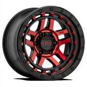 KMC Aluminum Rim KM540 RECON 17X9in Gloss Black Machined with Red Tint Finish, KM54079068912N