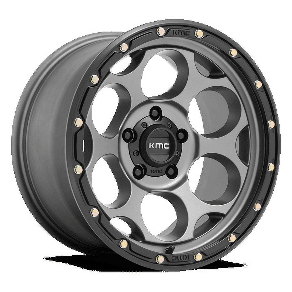 KMC Aluminum Rim KM541 DIRTY HARRY 17X8.5in Satin Gray with Black Lip Finish, KM54178550918