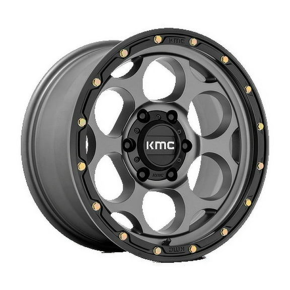 KMC Aluminum Rim KM541 DIRTY HARRY 17X8.5in Satin Gray with Black Lip Finish, KM54178568900