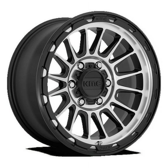 KMC Aluminum Rim KM542 IMPACT 17X8.5in Satin Black Machined Finish, KM54278568500