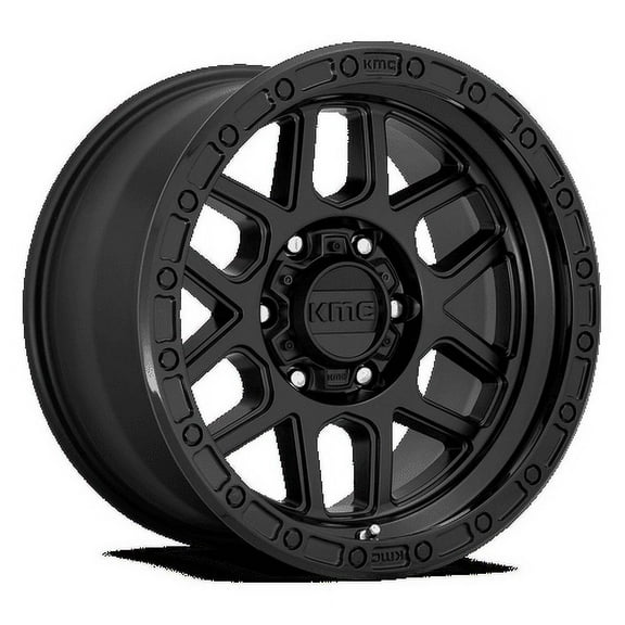 KMC Aluminum Rim KM544 MESA 18X9in Satin Black with Gloss Black Lip Finish, KM54489058725