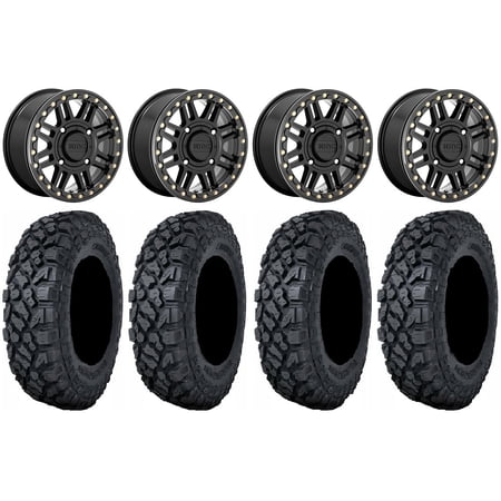 KMC Cage Beadlock 15" Wheels Black 32" Klever X/T Tires Sportsman RZR Ranger