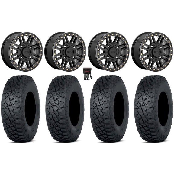 KMC Cage Beadlock 15" Wheels Black 35" Tenacity XNR Tires Polaris RZR XP 1000 / PRO XP / Ranger XP 900/1000