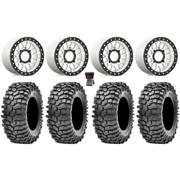 KMC Grenade Bdlk 15" Wheels Mh +10mm 32" Roxxzilla Tires Can-Am Commander Maverick Renegade Outlander Defender