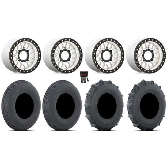 KMC Grenade Bdlk 15" Wheels Mh +38mm 33" Sand Series SS Tires Can-Am Commander Maverick Renegade Outlander Defender