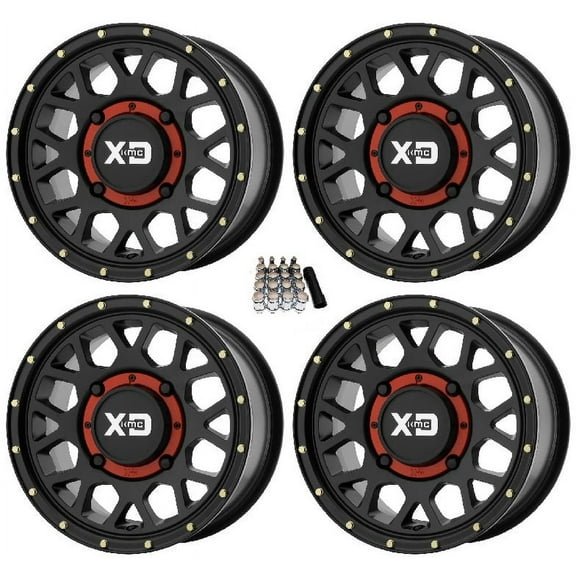 KMC Grenade UTV Wheels/Rims Black 14x7/14x10 Can-Am Maverick X3 / Honda Pioneer 1000