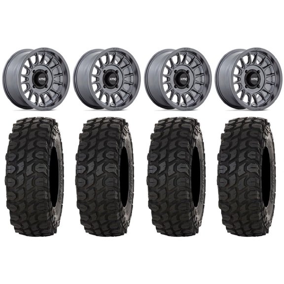 KMC Impact 15" Wheels Anthracite 35" XComp ATR Tires Sportsman RZR Ranger