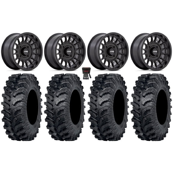 KMC Impact 15" Wheels Black 30" MT911 Tires Can-Am Commander Maverick Renegade Outlander Defender