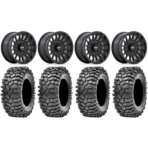 KMC Impact 15" Wheels Black 32" Roxxzilla Tires Kawasaki Mule Pro FXT