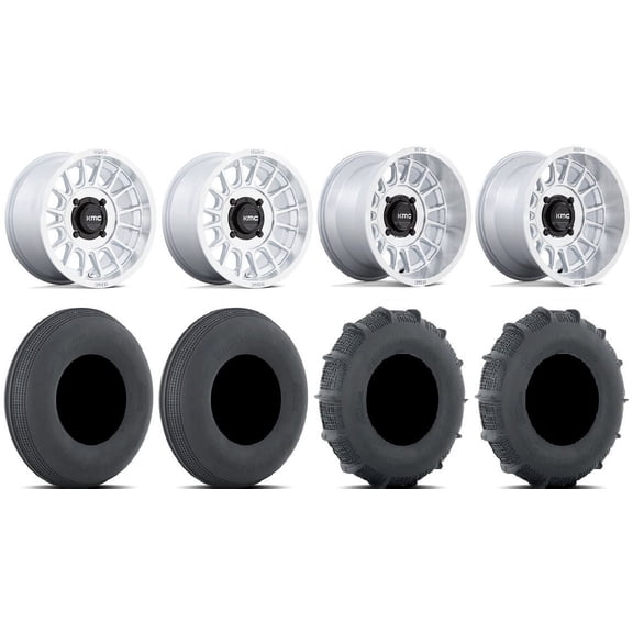 KMC Impact 15" Wheels Machined 33" Sand Series SS Tires Can-Am Commander Maverick Renegade Outlander Defender