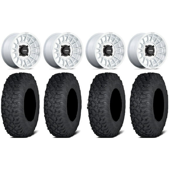 KMC Impact 15" Wheels Machined 35" Coyote Tires Sportsman RZR Ranger