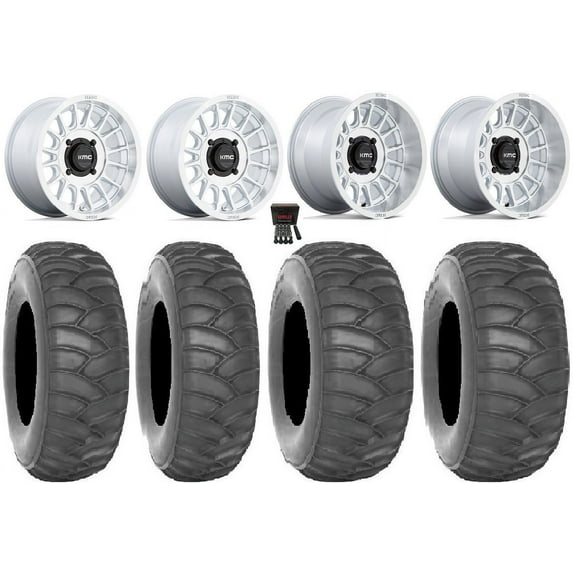KMC Impact 15" Wheels Machined 35" SS360 Tires Can-Am Commander Maverick Renegade Outlander Defender