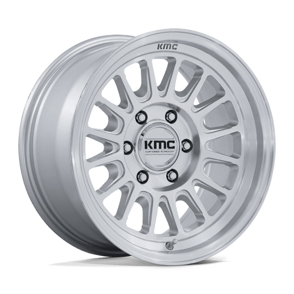 KMC - Impact FFT - 18in, Flow Formed Aluminum, Gloss Silver W/ Machined Face, 18X9, 8X6.5, 0mm, 194933416806