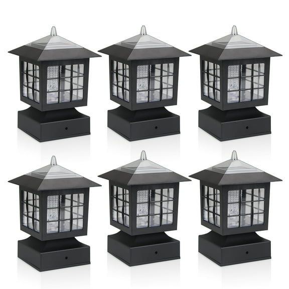 KMC KMC LIGHTING KS101X6 Solar Post Cap Lights Outdoor 6 Pack 3.7" Fitter Base