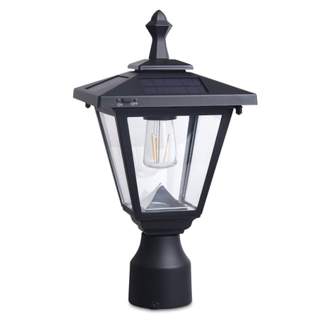 KMC Lighting Solar Powered Lamp Post Light Outdoor LED Aluminum 100 Lumens Post Mounted