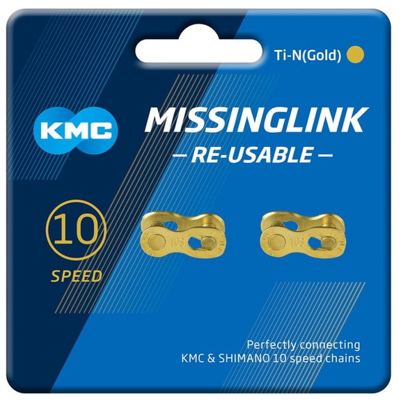 KMC 10 Speed Missinglink Joining Link 2 Pairs Ti-N Gold