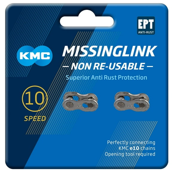 KMC Unisex's 10 Speed EPT MissingLink Joining Link, Dark Silver, 2 Pairs