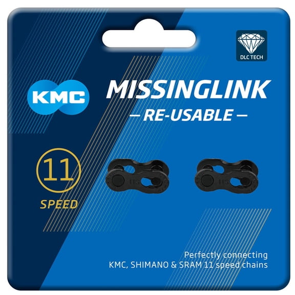 KMC MissingLinks 11R DLC Black 2 Pr (Re-useable) cycle bike chain