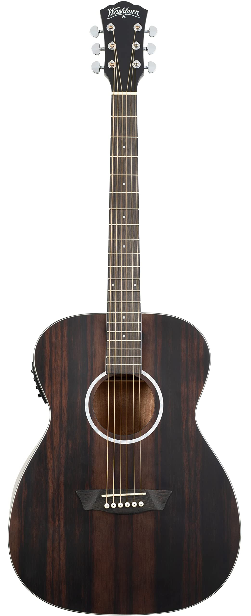 Washburn Deep Forest Folk Acoustic/Electric Guitar - Striped Ebony - DFEFE-U