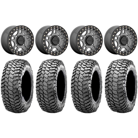 KMC Recon Beadlock 15" Wheels Gunmetal 29" Liberty Tires Polaris RZR XP 1000 / PRO XP / Ranger XP 900/1000