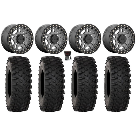 KMC Recon Beadlock 15" Wheels Gunmetal 35" ATX470 Tires Polaris RZR XP 1000 / PRO XP / Ranger XP 900/1000