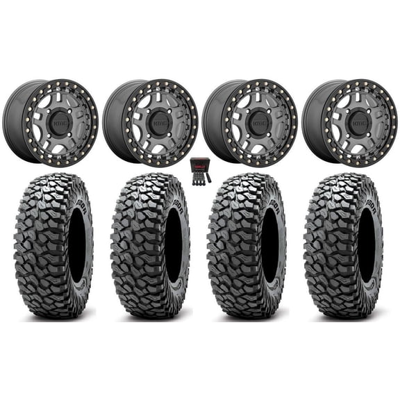 KMC Recon Beadlock 15" Wheels Gunmetal 37" RocScraper Tires Polaris RZR XP 1000 / PRO XP / Ranger XP 900/1000