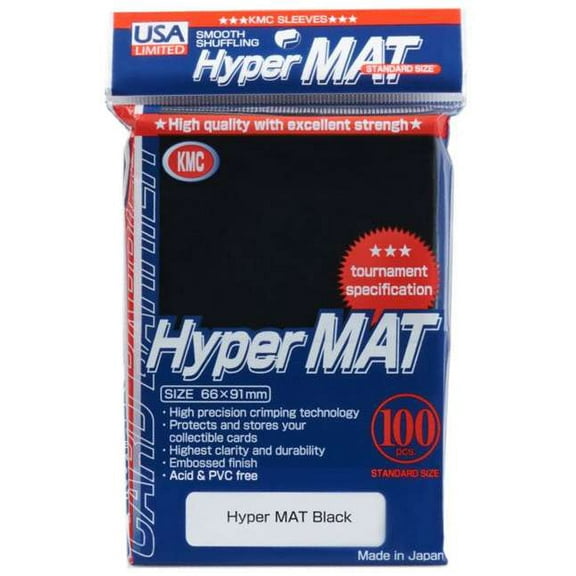USA Limited KMC Card Barrier - Hyper Matte - Black (100-Pack) - KMC Card Sleeves