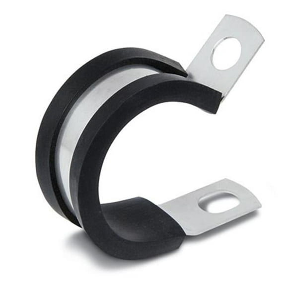 KMC Stampings Medium Duty Clamp with EPDM Rubber Cushion Pack of 25 - 1.88in. Clamping Diameter 0.406in. Screw Hole Diameter