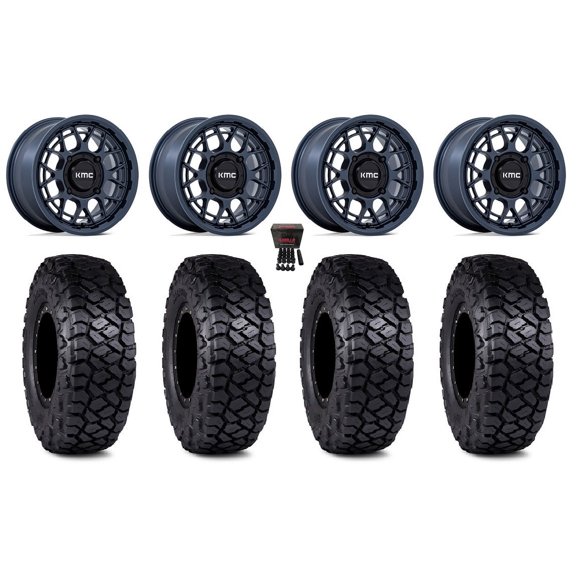 KMC Technic 15" Wheels Blue 35" Intersect Tires Sportsman RZR Ranger