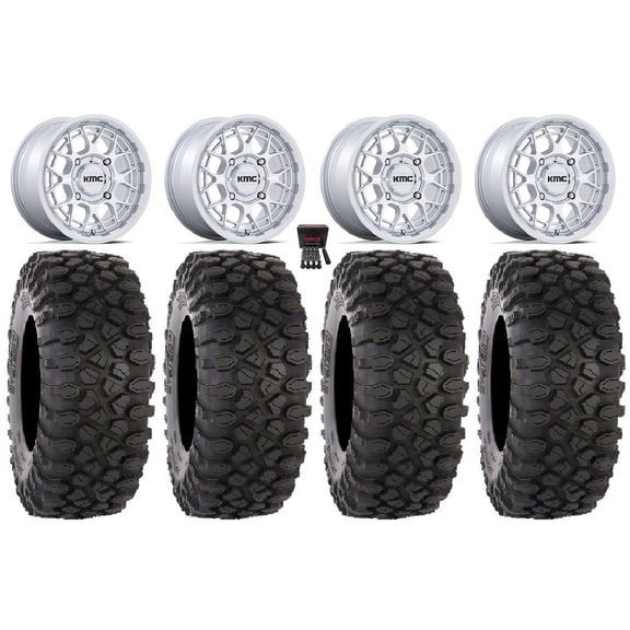 KMC Technic 15" Wheels Gloss Machined 30" XC450 Tires Polaris RZR XP 1000 / PRO XP / Ranger XP 900/1000