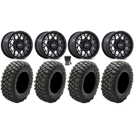 KMC Technic 15" Wheels Matte Black 32" Crawler XG Tires Polaris RZR XP 1000 / PRO XP / Ranger XP 900/1000
